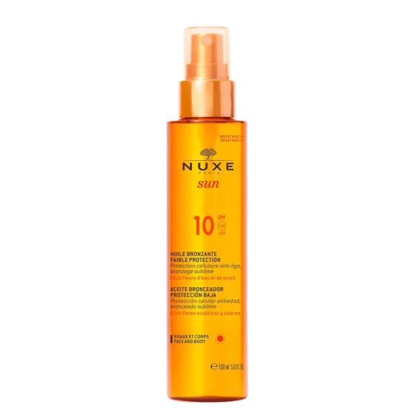 Nuxe sun tanning oil anti-aging spf10 face and body 150ml