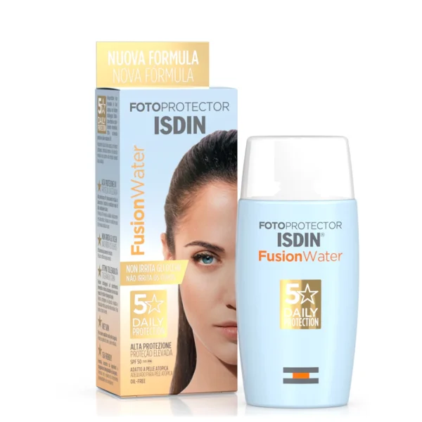 Isdin fotoprotector fusion water spf50 facial sunscreen oil-free 50ml 1.67fl.oz