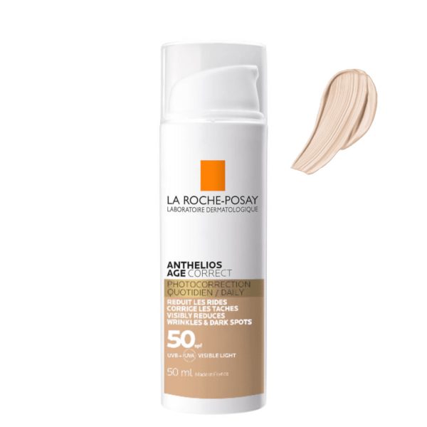 La roche posay anthelios age correct tinted facial sunscreen spf50 50ml 48g